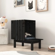 vidaXL Mačací domček čierny 60x36x60 cm borovicový masív - cena, porovnanie