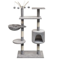vidaXL Škrabadlo pre mačky so sisalovými stĺpikmi, 125 cm, sivé - cena, porovnanie