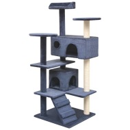 vidaXL Škrabadlo pre mačky so sisalovými stĺpikmi, 125 cm, tmavomodré - cena, porovnanie