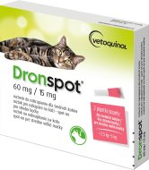 Bayer Dronspot 60mg/15mg střední kočky 2x0.7ml - cena, porovnanie