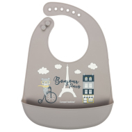 Canpol Babies Podbradník silikónový s vreckom Bonjour Paris - cena, porovnanie