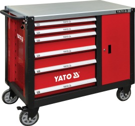 YATO Skrinka dielenská pojazdná 6 zásuviek YT-09002