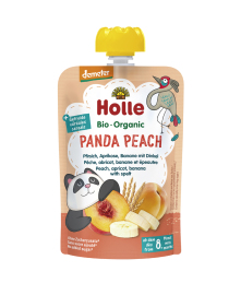 Holle Panda Peach Bio pyré broskyňa marhuľa banán špalda 100g