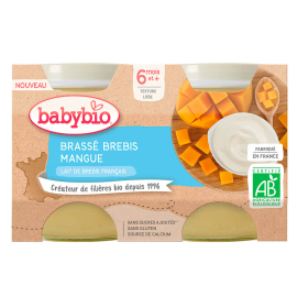 Babybio Brassé z ovčieho mlieka mango 2x130g