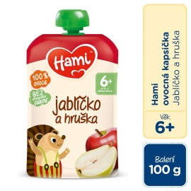 Nutricia HAMI Kapsička ovocná Jabĺčko a hruška 100g