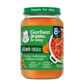 Gerber Organic 100% rastlinný príkrm cícer s paradajkovou omáčkou a mrkvou 190g