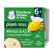 Gerber Organic 100% Dezert rastlinný mango a kiwi s kokosovým mliekom 4x90g - cena, porovnanie