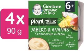 Gerber Organic 100% Dezert rastlinný jablko a ananás s kokosovým mliekom 4x90g