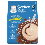 Gerber Kaša mliečna cereal kakaová Dobrú noc 230g