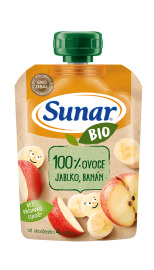 Hero SUNAR BIO ovocná kapsička jablko, banán 100g