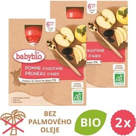 Babybio Jablko a slivka 2x 4x90g