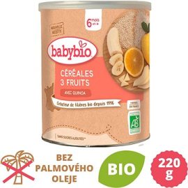 Babybio Ovocná kaša, banán, pomaranč, jablko 220g