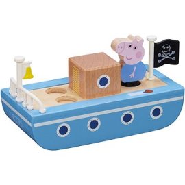 Tm Toys Prasiatko Peppa drevená loď + figúrka George