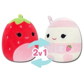 Squishmallows 2v1 jahoda Scarlet a jahodové mlieko Amelie