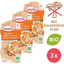 Babybio Zelenina s morčacím mäsom a ryžou 3x(2x200g)