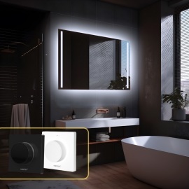 LED zrkadlo Longitudine 90x60cm studená biela