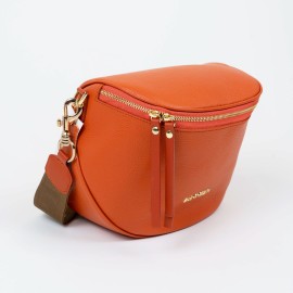 Bagger Kožená Crossbody kabelka tmavo oranžová