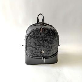 Bagger Kožený batoh s razeným logom , čierny