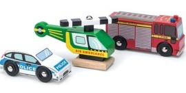 Le Toy Van Set drevených Záchranných autíčok
