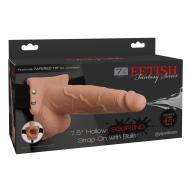 Fetish Fantasy 7.5" Hollow Squirting Strap-On with Balls - cena, porovnanie