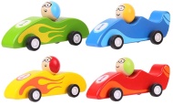 Bigjigs Toys Farebné drevené závodné auto 1ks - cena, porovnanie
