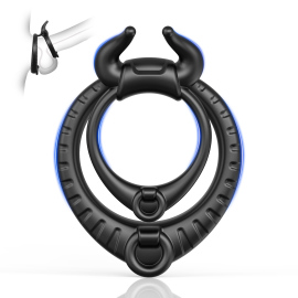 Paloqueth Bull Shape Dual Soft Silicone Erection Ring