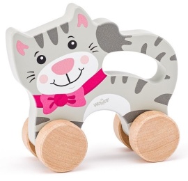Woody Mačka na kolieskach s držadlom