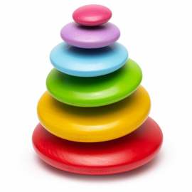 Bigjigs Toys Baby Balančná hra usadzovanie farebných okruhliakov