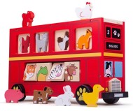 Bigjigs Toys Drevený autobus so zvieratkami - cena, porovnanie