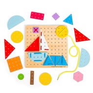 Bigjigs Toys Drevená šnurovacia hra Geometrické tvary - cena, porovnanie