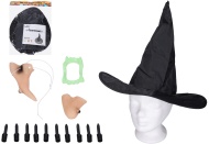 Wiky Set karneval - čarodejnice (nos, brada, prsty, klobúk a zuby)