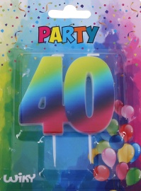 Wiky Párty sviečka číslo 40 Dúha