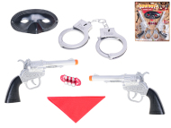 Mikro Pištole kovbojské 2ks s putami a maskou - cena, porovnanie