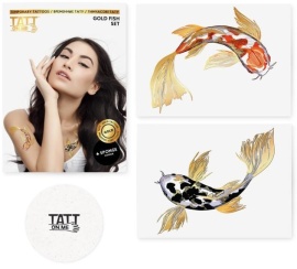 TATTonMe Metalické tetovačky pre ženy Ryby sada Gold