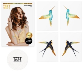 TATTonMe Metalické tetovačky pre ženy Vtáci sada Gold