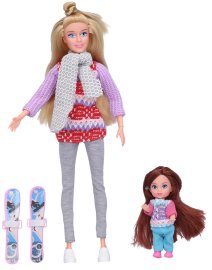 Wiky Bábika lyžiarka s dievčatkom 29 cm