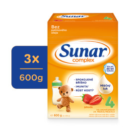 Hero Sunar Complex 4 Mlieko dojčenské jahoda 3x600g