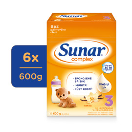 Hero Sunar Complex 3 Mlieko batoľacie vanilka 6x600g