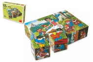 Dino Drevené obrázkové kocky - Snehulienka 12ks - cena, porovnanie