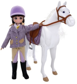 Lottie Bábika jazdkyňa s koňom