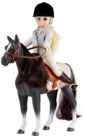 Lottie Bábika žokejka s koňom