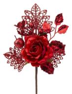Strend Pro Vetvička s ružou, červená 25,5cm, 6ks - cena, porovnanie