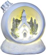 MagicHome Dekorácia Vianoce, Vianočná guľa, LED teplá biela, polyresin, interiér, 10,50x9x11 - cena, porovnanie