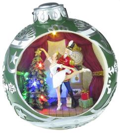 MagicHome Dekorácia Vianoce, Balet v guli, 7 LED, farebná, s melódiami,