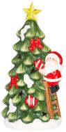 MagicHome Dekorácia Vianoce, Stromček so santom, LED, terakota, 11x8,7x21,8 cm - cena, porovnanie