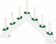 MagicHome Svietnik Vianoce, 7x LED teplá biela, biely, interiér, 39x4,5x29 cm - cena, porovnanie