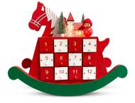 MagicHome Dekorácia Vianoce, Drevený adventný kalendár - koník, 2 LED, 34,50x12x28 cm - cena, porovnanie
