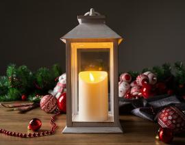 MagicHome Lampáš Vianoce, LED, plast, biely, 14x14x33 cm