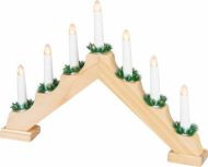 MagicHome Svietnik Vianoce, 7x LED teplá biela, imitácia dreva, interiér, 39x4,5x29 cm - cena, porovnanie