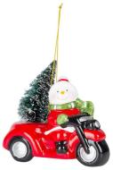MagicHome Dekorácia Vianoce, Snehuliak v aute, LED, terakota, 12,5x6x11,8 cm - cena, porovnanie